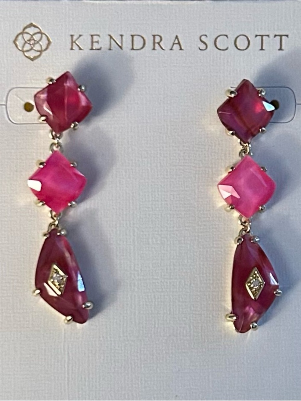 Kendra Scott Bianca Gold Linear Earrings - Picture 9 of 11